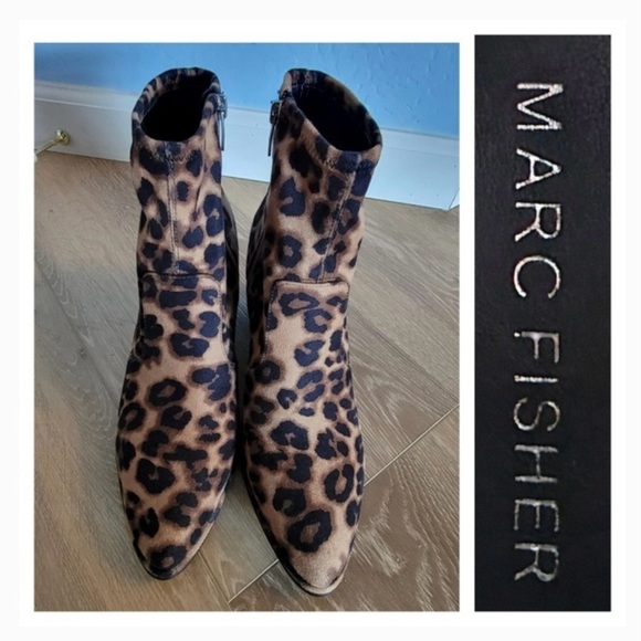 Marc Fisher Animal Print Ankle Booties - Picture 1 of 3